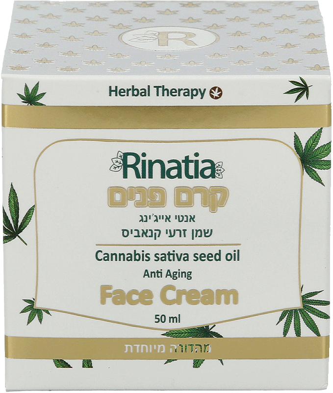 קרם פנים מזרעי שמן קנביס רינתיה - Rinatia Herbal Therapy